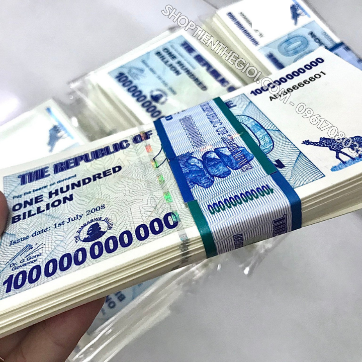 Tiền Lưu Niệm 100 Tỷ Zimbabwe Hình Hưu Cao Cổ - SP006002